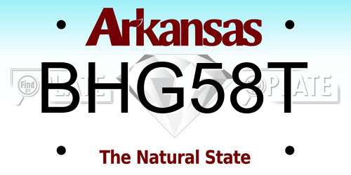 BHG58T Arkansas License Plate