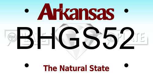 BHGS52 Arkansas License Plate