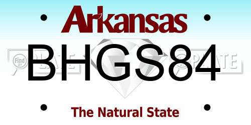BHGS84 Arkansas License Plate