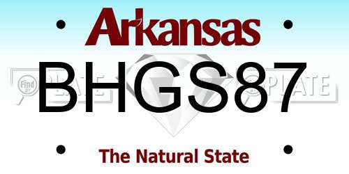 BHGS87 Arkansas License Plate