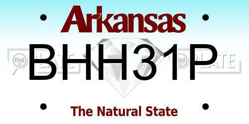 BHH31P Arkansas License Plate