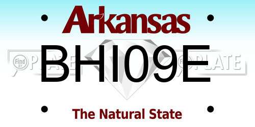 BHI09E Arkansas License Plate