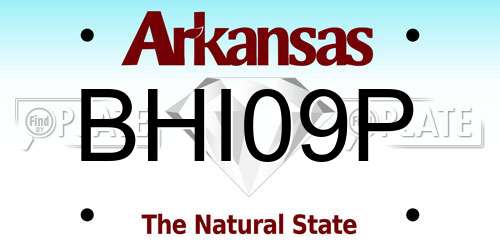 BHI09P Arkansas License Plate
