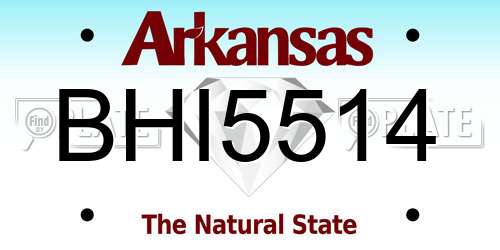 BHI5514 Arkansas License Plate
