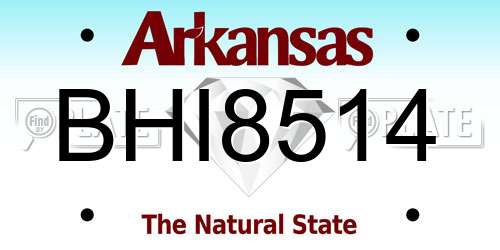 BHI8514 Arkansas License Plate