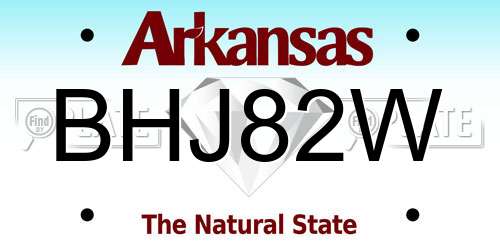 BHJ82W Arkansas License Plate