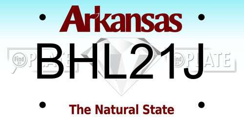 BHL21J Arkansas License Plate