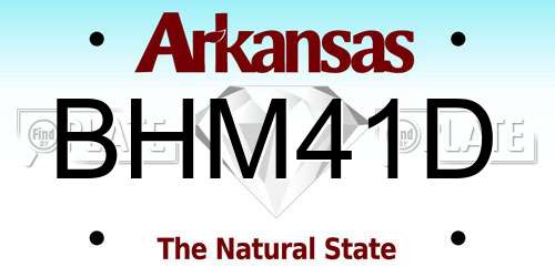 BHM41D Arkansas License Plate