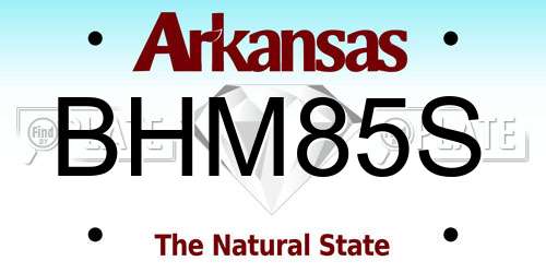 BHM85S Arkansas License Plate