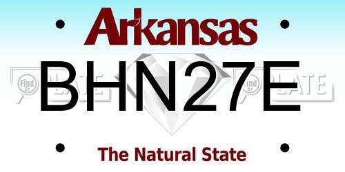 BHN27E Arkansas License Plate