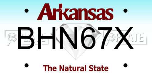 BHN67X Arkansas License Plate