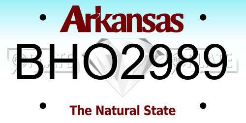 BHO2989 Arkansas License Plate