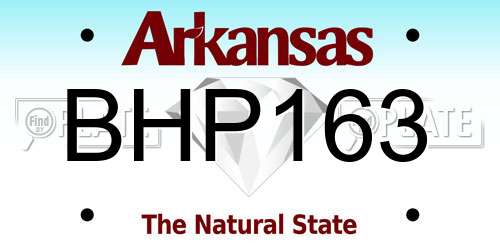 BHP163 Arkansas License Plate