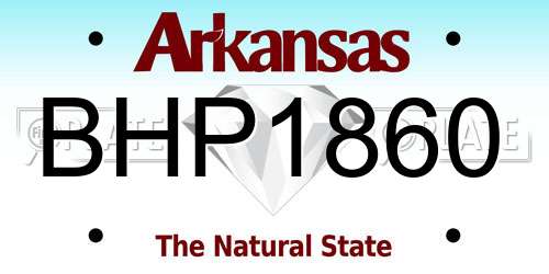 BHP1860 Arkansas License Plate