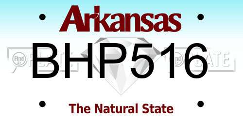 BHP516 Arkansas License Plate