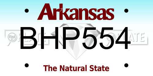 BHP554 Arkansas License Plate
