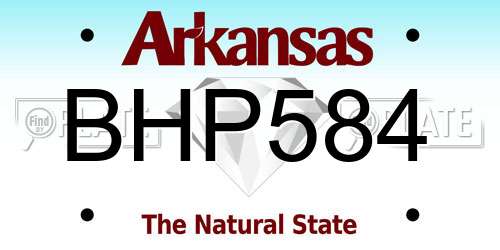 BHP584 Arkansas License Plate