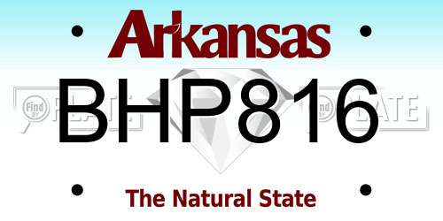 BHP816 Arkansas License Plate