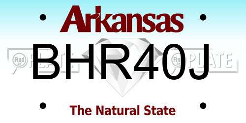 BHR40J Arkansas License Plate