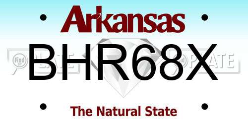 BHR68X Arkansas License Plate