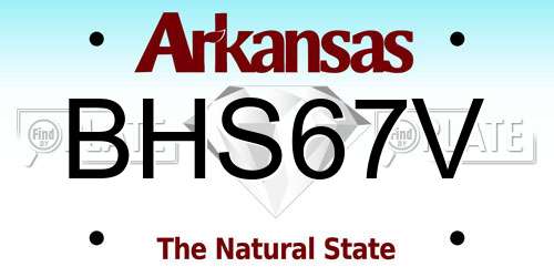 BHS67V Arkansas License Plate