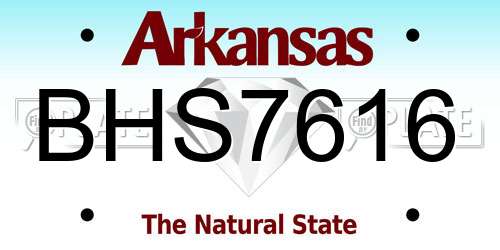 BHS7616 Arkansas License Plate