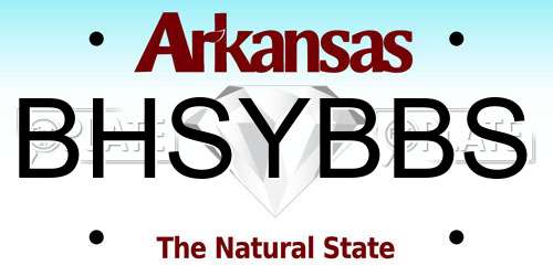 BHSYBBS Arkansas License Plate