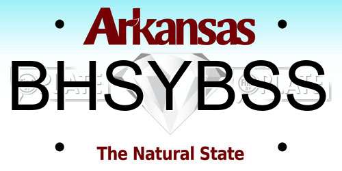 BHSYBSS Arkansas License Plate