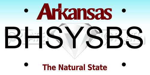 BHSYSBS Arkansas License Plate