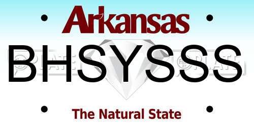 BHSYSSS Arkansas License Plate