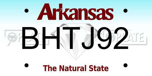 BHTJ92 Arkansas License Plate