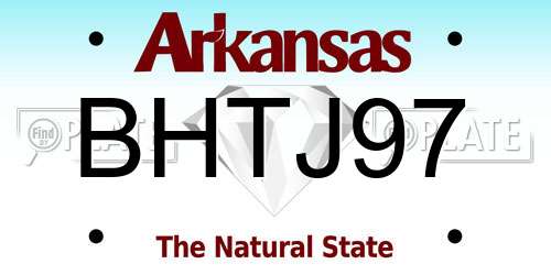 BHTJ97 Arkansas License Plate