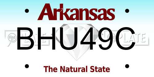 BHU49C Arkansas License Plate