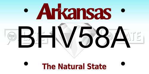 BHV58A Arkansas License Plate