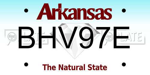 BHV97E Arkansas License Plate