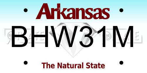 BHW31M Arkansas License Plate
