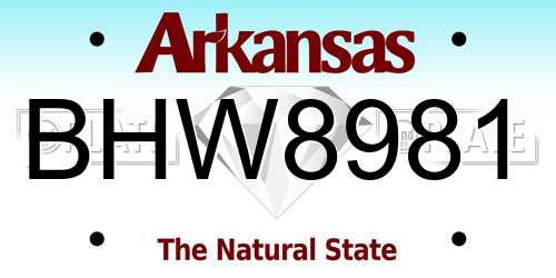 BHW8981 Arkansas License Plate