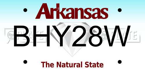 BHY28W Arkansas License Plate