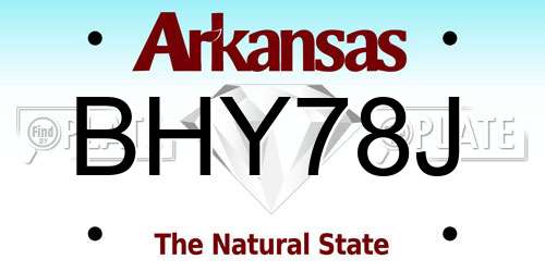 BHY78J Arkansas License Plate