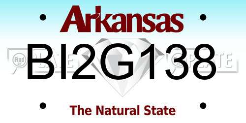 BI2G138 Arkansas License Plate