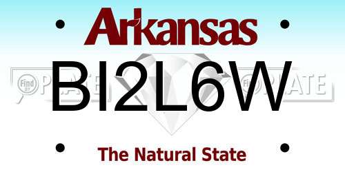 BI2L6W Arkansas License Plate