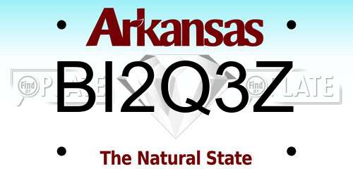 BI2Q3Z Arkansas License Plate