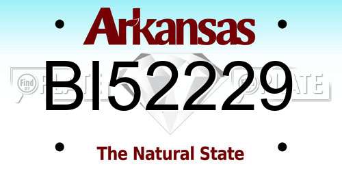 BI52229 Arkansas License Plate