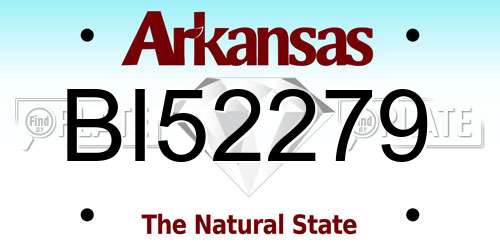 BI52279 Arkansas License Plate