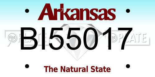 BI55017 Arkansas License Plate
