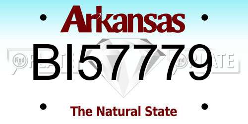 BI57779 Arkansas License Plate
