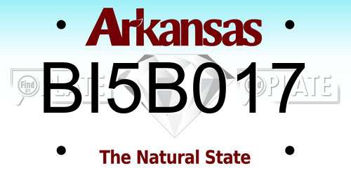 BI5B017 Arkansas License Plate