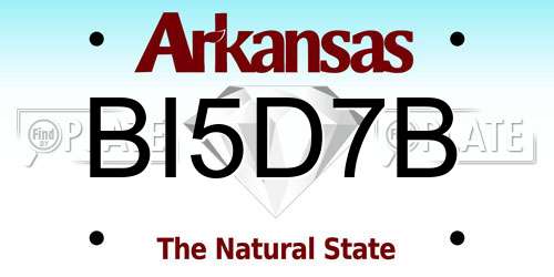 BI5D7B Arkansas License Plate
