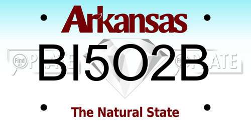 BI5O2B Arkansas License Plate