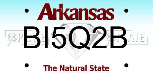BI5Q2B Arkansas License Plate